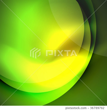Digital illustration, glowing waves and circles 36789782