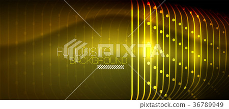 Neon glowing techno lines 36789949