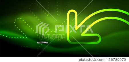 Techno neon glowing arrow background Techno neon glowing arrow background 36789970