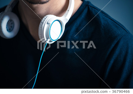 Man with headphones Man with headphones 36790466