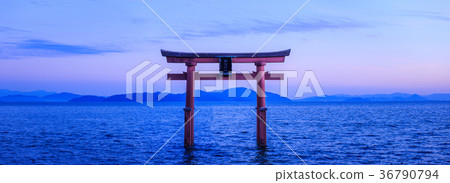 Torii and Lake Biwa Japan Shiga Prefecture 36790794