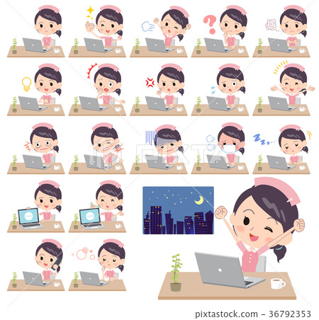 Nurse wear women_desk work 36792353