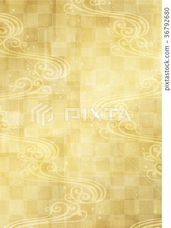 Checkered gold screen (gold leaf, flowing pattern) - Stock Illustration  [36792680] - PIXTA