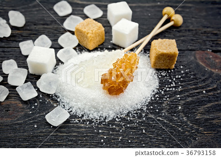 Sugar white and brown crystal on board Sugar white and brown crystal on board 36793158
