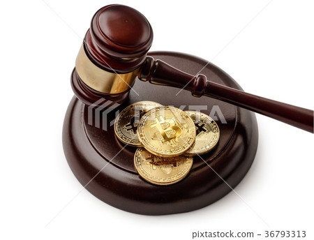 Bitcoin coins in closeup 36793313