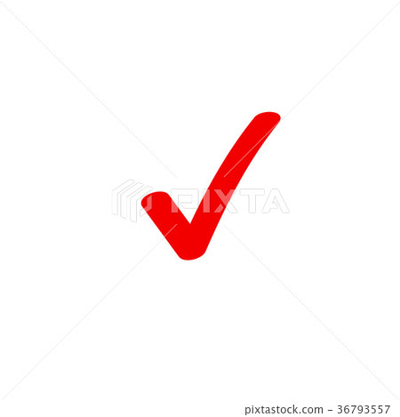 Tick icon vector symbol, marker red checkmark 36793557