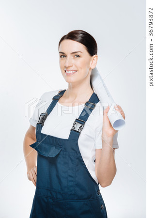 Appealing female architect coming up with project  36793872