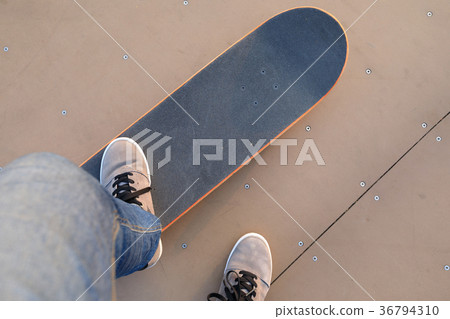 skateboarder legs skateboarding on skatepark 36794310