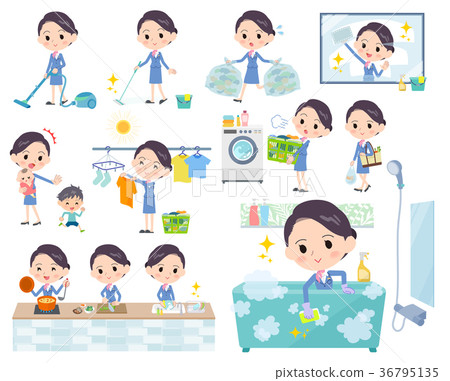 Cabin attendant blue women_housekeeping Cabin attendant blue women_housekeeping 36795135