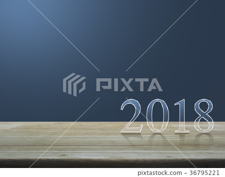 Happy new year 2018 text on wooden table Happy new year 2018 text on wooden table 36795221