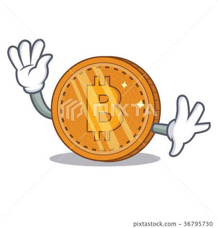 Waving bitcoin coin character cartoon - Stock Illustration [36795730 ...