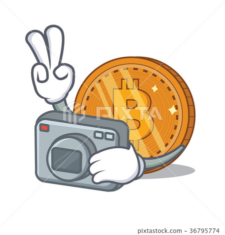 Photographer bitcoin coin character cartoon - Stock Illustration ...