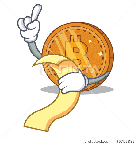 With menu bitcoin coin character cartoon - Stock Illustration [36795885 ...