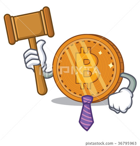 Judge bitcoin coin character cartoon 36795963