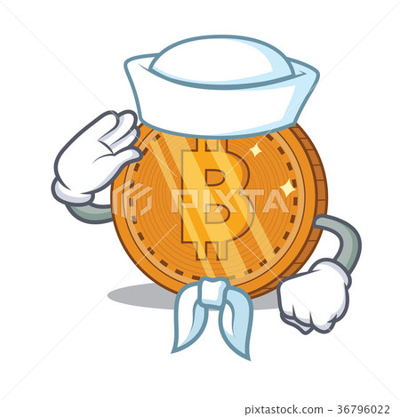 Sailor bitcoin coin character cartoon 36796022
