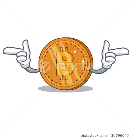Pointing finger bitcoin coin character cartoon Pointing finger bitcoin coin character cartoon 36796043
