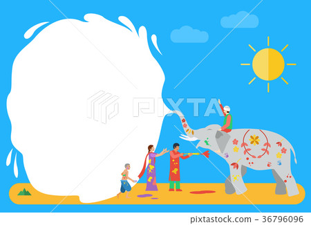 Flat design, Holi celebration background 36796096