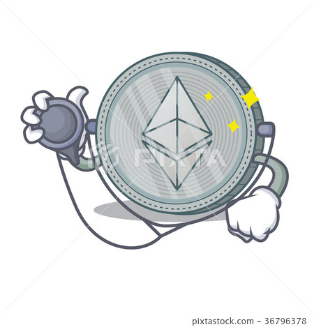 Doctor Ethereum coin character cartoon 36796378