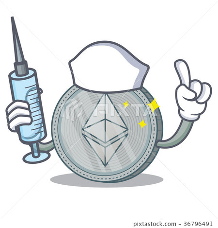 Nurse Ethereum coin character cartoon 36796491