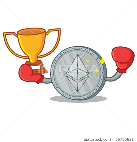 Boxing winner Ethereum coin character cartoon Boxing winner Ethereum coin character cartoon 36796681