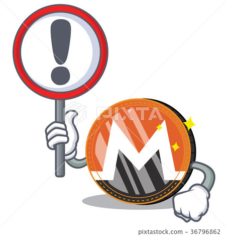 With sign Monero coin character cartoon With sign Monero coin character cartoon 36796862