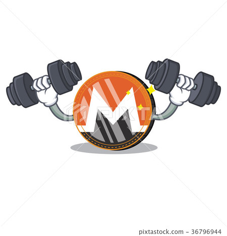 Fitness Monero coin character cartoon 36796944