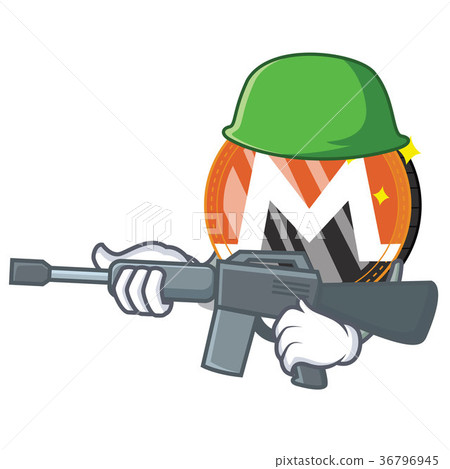 Army Monero coin character cartoon 36796945