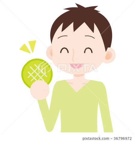 男性上半身像甜瓜麵包甜蜜派對 36796972