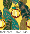 Bright tropical background with juicy fruits. 36797450