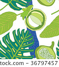 Bright tropical background with juicy fruits. 36797457