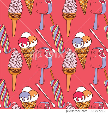 Colorful ice cream seamless pattern. 36797712
