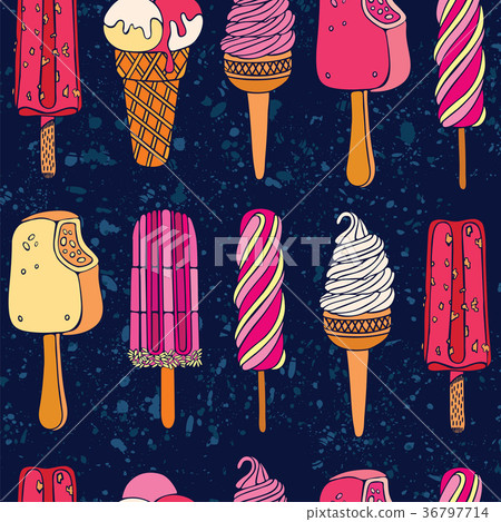Colorful ice cream seamless pattern. 36797714
