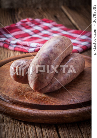 Raw white sausage. Raw white sausage. 36798385