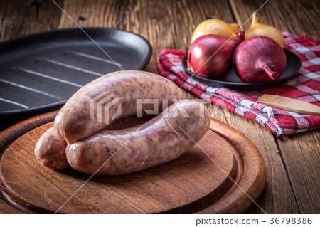 Raw white sausage. Raw white sausage. 36798386