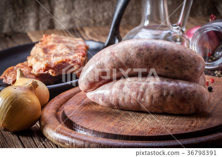 Raw white sausage. Raw white sausage. 36798391