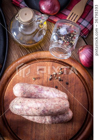 Raw white sausage. Raw white sausage. 36798393