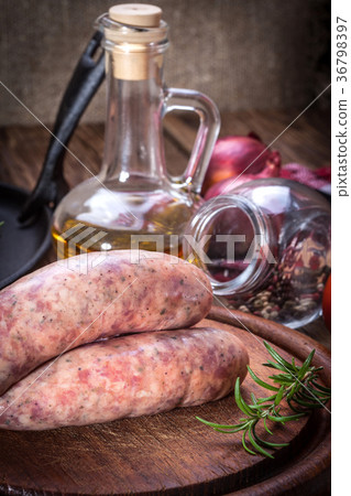 Raw white sausage. Raw white sausage. 36798397