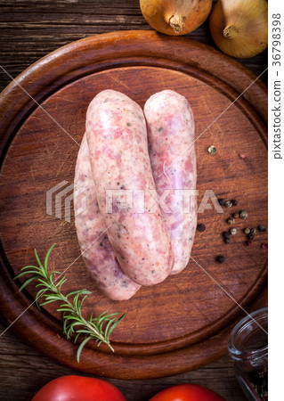 Raw white sausage. Raw white sausage. 36798398