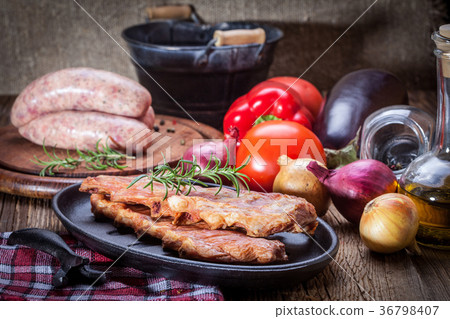 Smoked pork ribs. Smoked pork ribs. 36798407