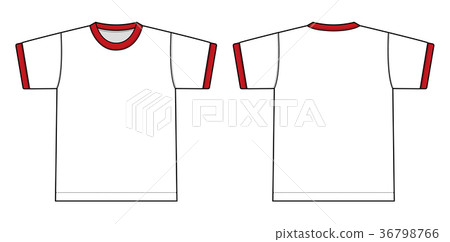 短袖鈴聲T卹圖（白色x紅色） 36798766