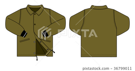 Nylon jacket and staff jumper illustration (khaki) Nylon jacket and staff jumper illustration (khaki) 36799011