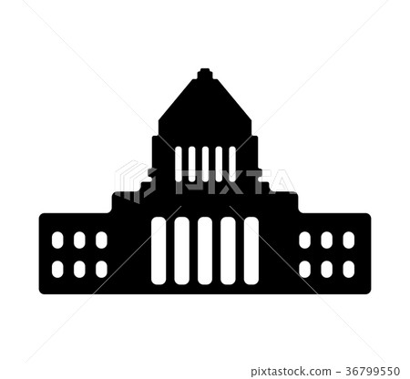 東京地標剪影圖（國會議事堂） 36799550