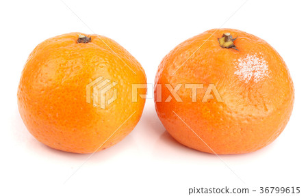 moldy and good tangerine isolated on white 36799615
