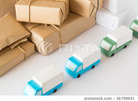 Parcel Baggage Delivery Service Distribution Center Busy Period Delivery Truck 36799691