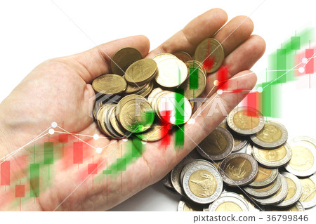 Double exposure of Saving the Coins of thailand 36799846