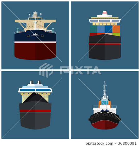 Front View of a Cargo Ship Front View of a Cargo Ship 36800091