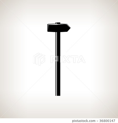Silhouette hammer on a light background 36800147