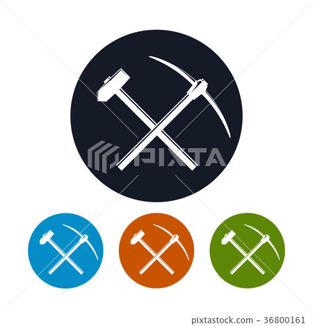 Icon of a Crossed Pickaxe and Sledgehammer Icon of a Crossed Pickaxe and Sledgehammer 36800161