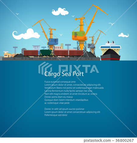 Cargo Seaport and Text 36800267