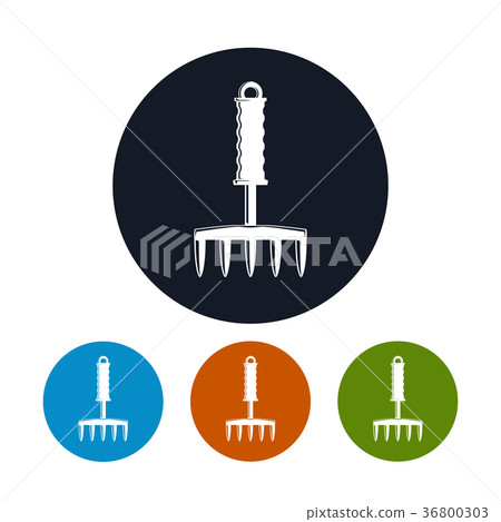 Garden Hand Rake Icon - Stock Illustration [36800303] - PIXTA